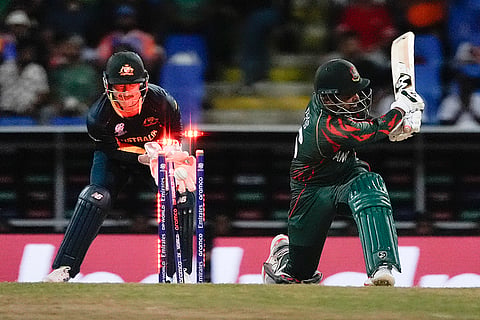 Litton Das is out bowled by Adam Zampa